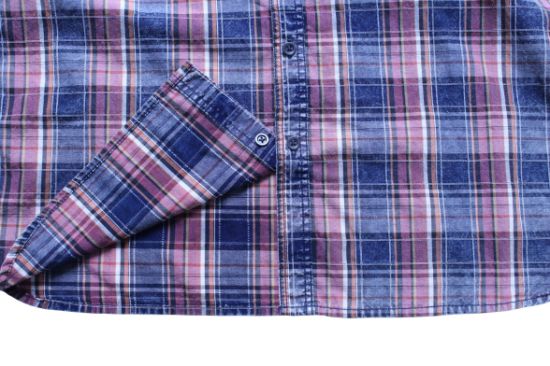 Latest Fashion Men Slim Fit Short Sleeve Grid Breathable Shirt