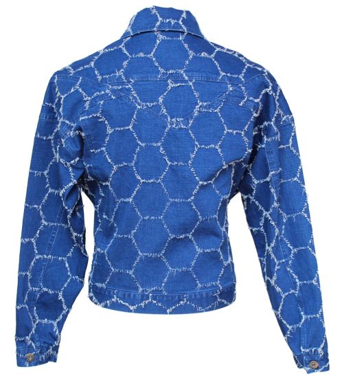 Blue Wash Custom Long Sleeve Leisurely Denim Jacket for Women