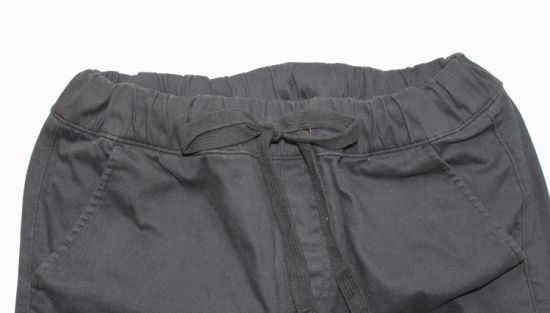 Men′s Black Loose Trousers Cotton Drawstring Waist Sweatpants