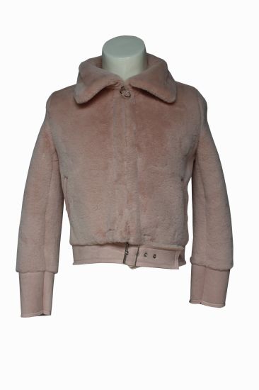 Pink Coat, Winter Warm Loose Faux Suede Outwear Coat for Women
