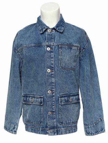 Men′s Cotton Long Sleeve Leisure Denim Jacket Blue Denim Jacket