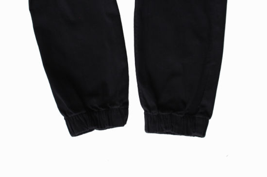 Men′s Black Loose Trousers Cotton Drawstring Waist Sweatpants