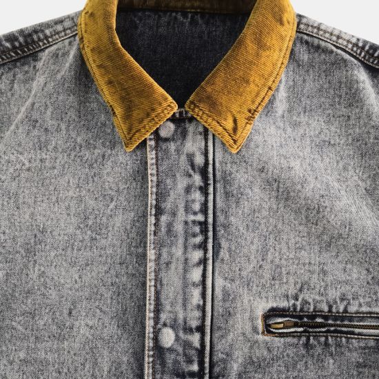Factory Service Custom Men′s Contrasting Collared Denim Jacket