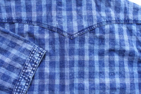 Classic Blue Checked Plaid Grid Short Sleeve Fashion Cotton Shirt