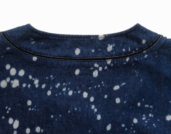 Men′s Cotton Casual Shirts, Collarless Short Sleeves Denim Shirts