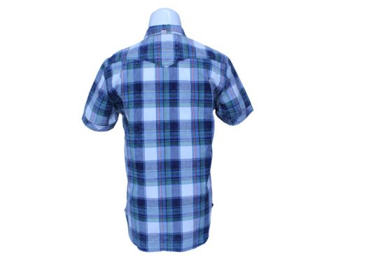 Summer Dress Men′s Outdoor Breathable Short-Sleeved Grid Shirt