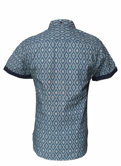 Cotton Casual Fashion Short Sleeve Stripe Shirt for Men