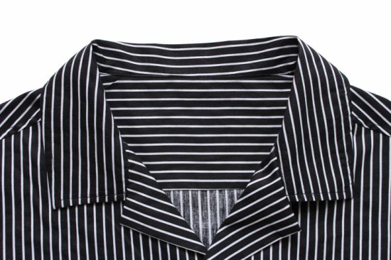Short Sleeves Shirts Black and White Stripe Shirts for Men