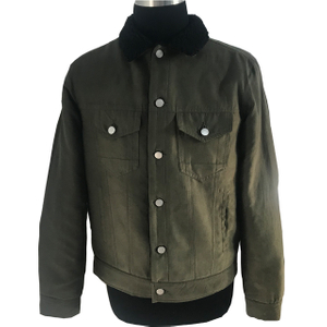 2021 Fashion olive green suede jacket mens outfit